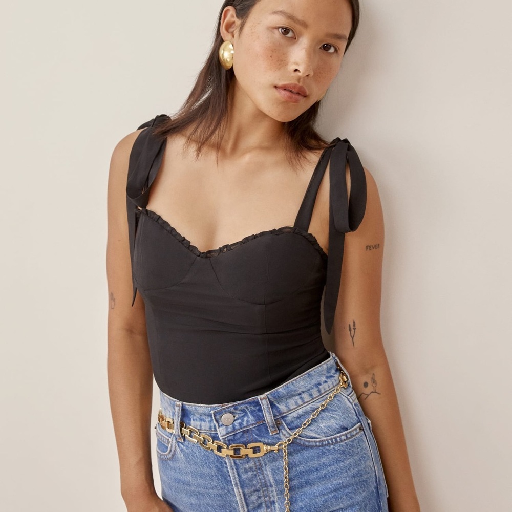 Reformation Blanca Top Black